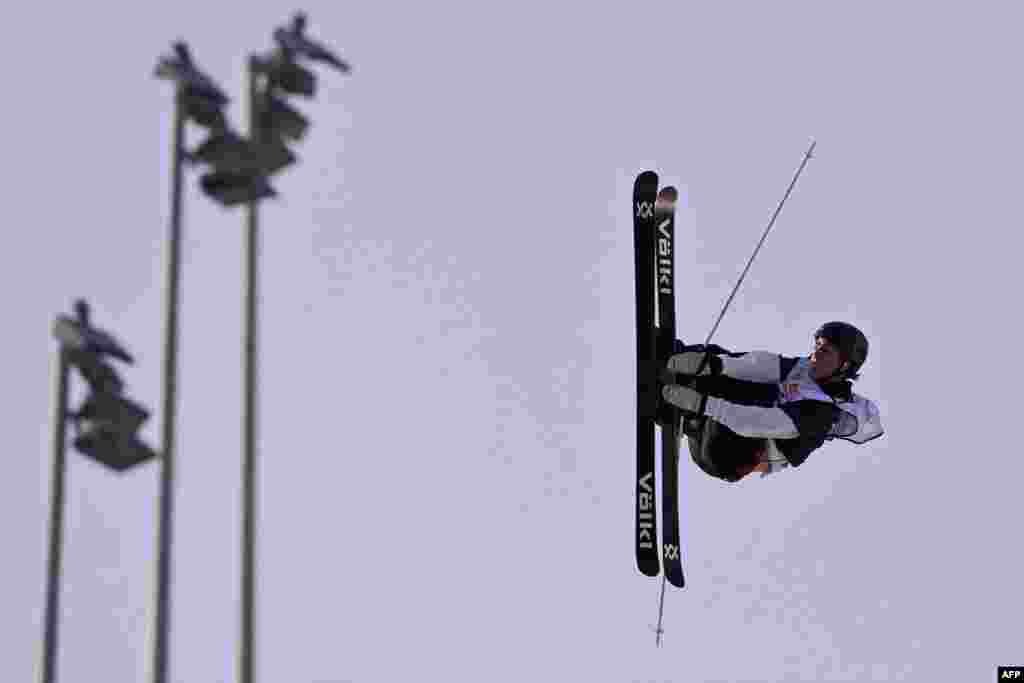 New Zealand&#39;s Luca Harrington competes in the men&#39;s Freeski Big Air during the FIS Snowboard &amp; Freeski Big Air World Cup Shougang in Beijing, China.