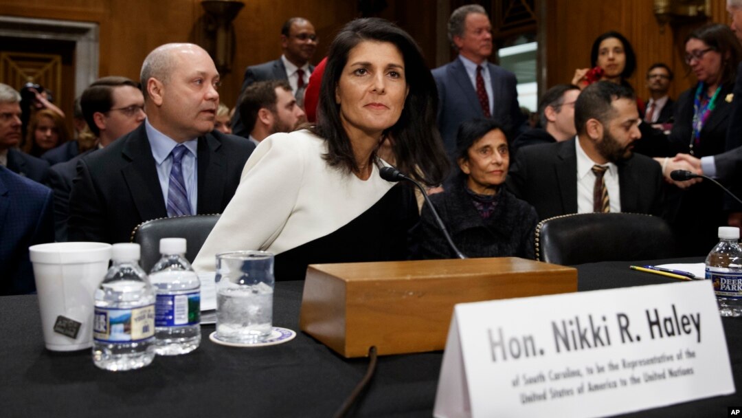 Niki Hejli, kandidat za američkog ambasadora u UN-u u Kongresu SAD, Vašington 18. januar 2017.