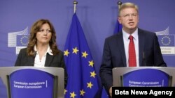 Potpredsednica Vlade Srbije za evropske integracije Suzana Grubješić i Evropski komesar za proširenje Štefan File u Briselu