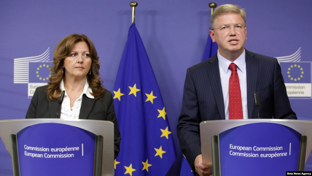 Potpredsednica Vlade Srbije za evropske integracije Suzana Grubješić i Evropski komesar za proširenje Štefan File u Briselu