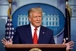 El presidente Donald Trump durante una conferencia de prensa en la Casa Blanca en Washington, D.C., el 31 de agosto de 2020.