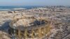 Pemandangan umum Qatar dari Stadion Lusail yang sedang dibangun di Lusail menjelang Piala Dunia 2022. (Foto: FIFA via REUTERS)