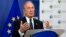 FILE - Michael Bloomberg, U.N. special envoy for cities and climate change, speaks to reporters at EU headquarters in Brussels about cities' cooperative efforts to combat climate change, June 22, 2016.