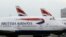 FILE - British Airways planes are parked at Heathrow Airport in London, Britain, Jan. 10, 2017.