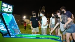 Syracuse students played games outdoors one night at an event called Orange Palooza earlier this school year.