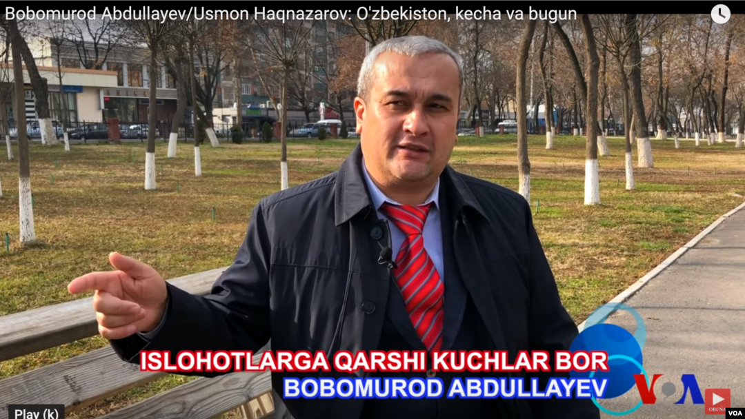 Bobomurod Abdullayev Toshkentda "Amerika Ovozi" bilan suhbatda, dekabr, 2018.