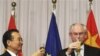 China's Prime Minister Wen Jiabao (l) and European Union Council President Herman Van Rompuy are seen following the signing ceremony of two agreements between the European Union and China at the EU Council building in Brussels, Belgium, 06 Oct