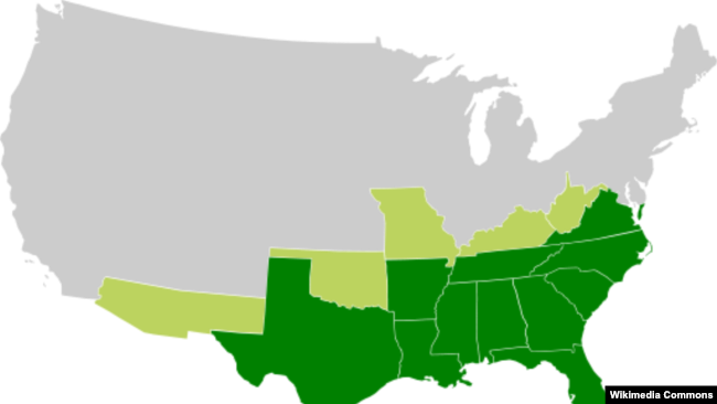 The Confederate States of America included Alabama, Florida, Georgia, Louisiana, Mississippi, South Carolina, Texas, Arkansas, North Carolina, Tennessee and Virginia.