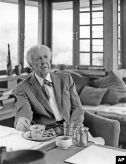 Frank Lloyd Wright in 1955 at Taliesin in Spring Green, Wisconsin. (AP Photo/Courtesy Frank Lloyd Wright Foundation, John Engstead)