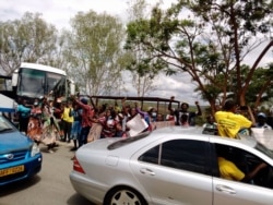 Some of the people who staged a public protest demanding the holding of free and fair Zanu PF elections.