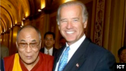 Joe Biden with the Dalai Lama in Washington, D.C. in 2003. Photo courtesy of ICT