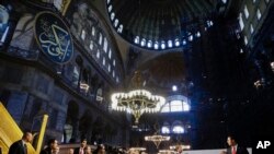 Pope Francis visits the Hagia Sophia, the Byzantine church-turned-mosque that is now a museum, in Istanbul, Nov. 29, 2014.