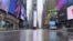 Times Square is eerily empty as most New Yorkers are teleworking these days. (Photo: Celia Mendoza /VOA) 