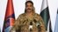 Major General Asif Ghafoor addresses a press conference on July 16, 2017. Military's media wing ISPR has released the photo to news organizations, including VOA. 