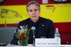 FILE - U.S. Secretary of State Antony Blinken speaks during a press conference in Kangerlussuaq, Greenland, May 20, 2021.