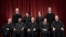 The justices of the U.S. Supreme Court gather for a formal group portrait at the Supreme Court Building in Washington, Nov. 30, 2018.