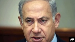 Israel's Prime Minister Benjamin Netanyahu speaks at the weekly meeting of his Cabinet at his office in Jerusalem, September 11, 2011