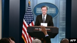美国国家安全顾问沙利文在白宫记者会上回答问题。(2024年3月12日)