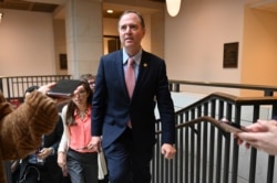 FILE - U.S. House Intelligence Committee Chairman Adam Schiff, D-Calif., leaves a hearing stemming from the impeachment inquiry into President Trump, on Capitol Hill in Washington, Oct. 29, 2019.