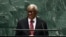 Prezidan Konsey Prezidansyel Tranzisyon Ayiti a, Edgar Leblanc Fils fe yon diskou devan 79e Asanble Jeneral Nasyonzuni nan Nouyok, 26 Sept. 2024. 