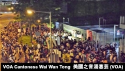 約1千名市民集會聲援最近被判監及將會判監的社運人士及學生領袖。攝影：美國之音湯惠芸