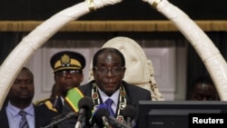 Zimbabwean President Robert Mugabe opens the country's Parliament in Harare, October 30, 2012.