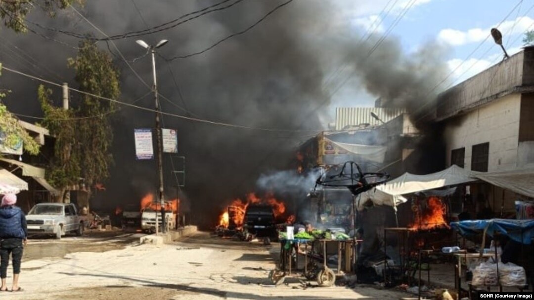 Ledakan di pusat kota Afrin, Suriah Utara, Selasa (38/4), menewaskan sedikitnya 40 orang. 