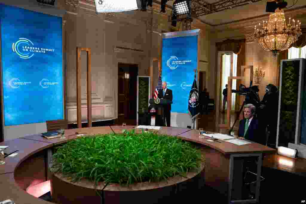 조 바이든 미국 대통령이 이틀째 계속되는 기후정상회의에 참석하고 있다. 