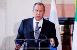 FILE - Russian Foreign Minister Sergei Lavrov attends a news conference in Rome, Italy, Dec. 6, 2019.