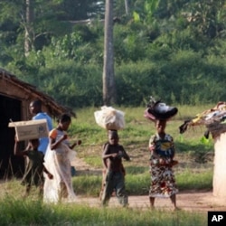 Des réfugiés ivoiriens à leur arrivée en Guinée