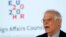 欧盟外交政策主管博雷利（Josep Borrell）在欧盟外事委员会后举行的记者会上讲话。（美联社资料照）