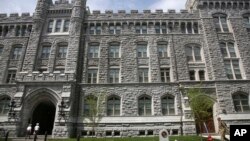 FILE - A view of the United States Military Academy at West Point, N.Y., May 2, 2019.