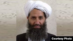 FILE - A photo circulated by the Taliban of leader Mawlawi Haibatullah Akhundzada.