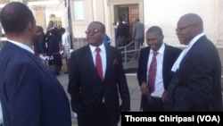 Rugare Gumbo (l) Kudakwashe Basikiti (2nd from L) Kumbirayi Mafunda and Tendai Biti (far right)