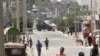 An armoured personnel carrier (APC) is seen on a sealed off street during fighting between Somali government forces and opposition troops over delayed elections in Mogadishu, Somalia, Feb. 19, 2021. 