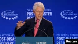 Bill Clinton attends a meeting of the Clinton Global Initiative (CGI) Action Network in San Juan
