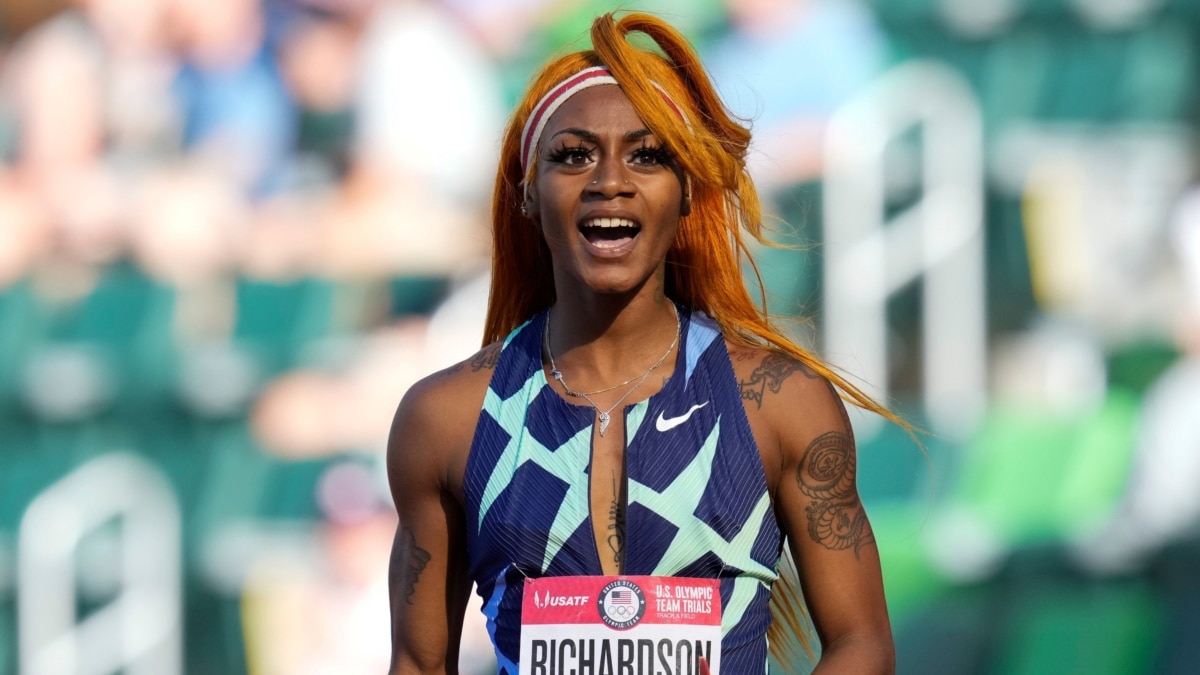 Sha'Carri Richardson's Blue Hair Causes Controversy at Olympic Trials - wide 3