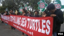 Các nhà hoạt động Philippines phản đối việc giết hại rùa biển tại Bali. Luật pháp Philippines bảo vệ rùa biển. Tội đánh bắt trái phép loài động vật này có hình phạt lên tới 12 năm tù.