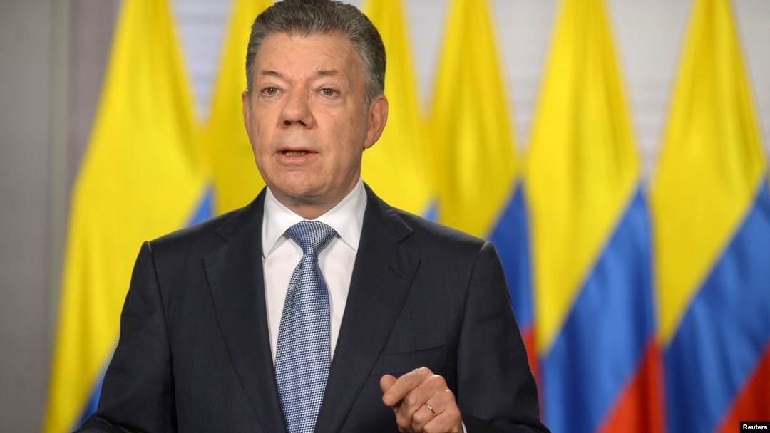 Tổng thống Colombia Juan Manuel Santos phát biểu hôm 25/5/2018