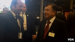 Wapres Jusuf Kalla (kanan) di sela-sela Sidang Umum PBB di New York, Kamis (22/9). 