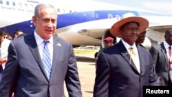 Firayim Ministan Israila Benjamin Netanyahu da Shugaban Uganda Yoweni Museveni