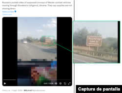 Zoom-in de un fotograma del video viral, el cual permite leer la señalética.