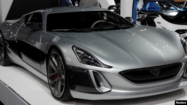 A Rimac Automobili Concept_One electric supercar, worth $1.2 million and one of only eight made, is displayed at the 2017 New York International Auto Show in New York City, U.S. April 13, 2017. REUTERS/Lucas Jackson/File Photo