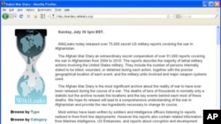 A screen shot of wardiary.wikileaks.org.
