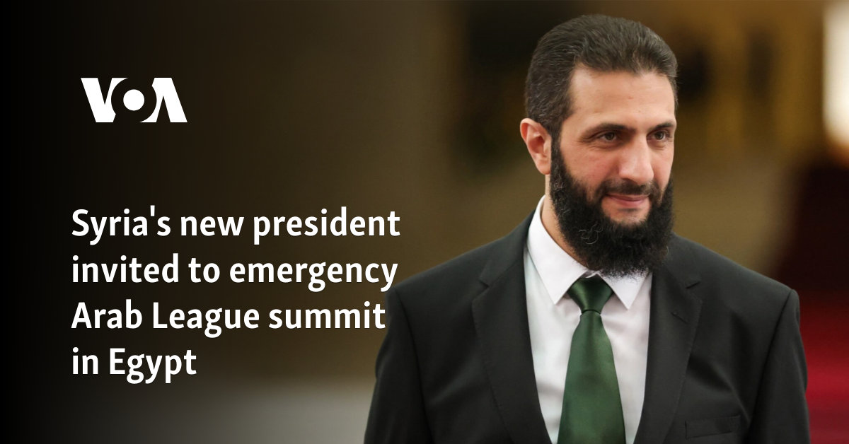 Syria's new president invited to emergency Arab League summit in Egypt