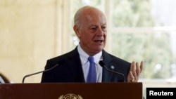 Le médiateur de l'ONU pour la Syrie, Staffan de Mistura, à Genève le 14 mars 2016. 