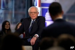 Sen. Bernie Sanders listens to a question from an audience member during a Fox News town-hall style event, April 15, 2019, in Bethlehem, Pennsylvania.