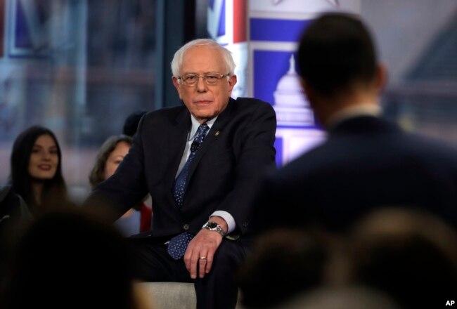 Sen. Bernie Sanders listens to a question from an audience member during a Fox News town-hall style event, April 15, 2019, in Bethlehem, Pennsylvania.