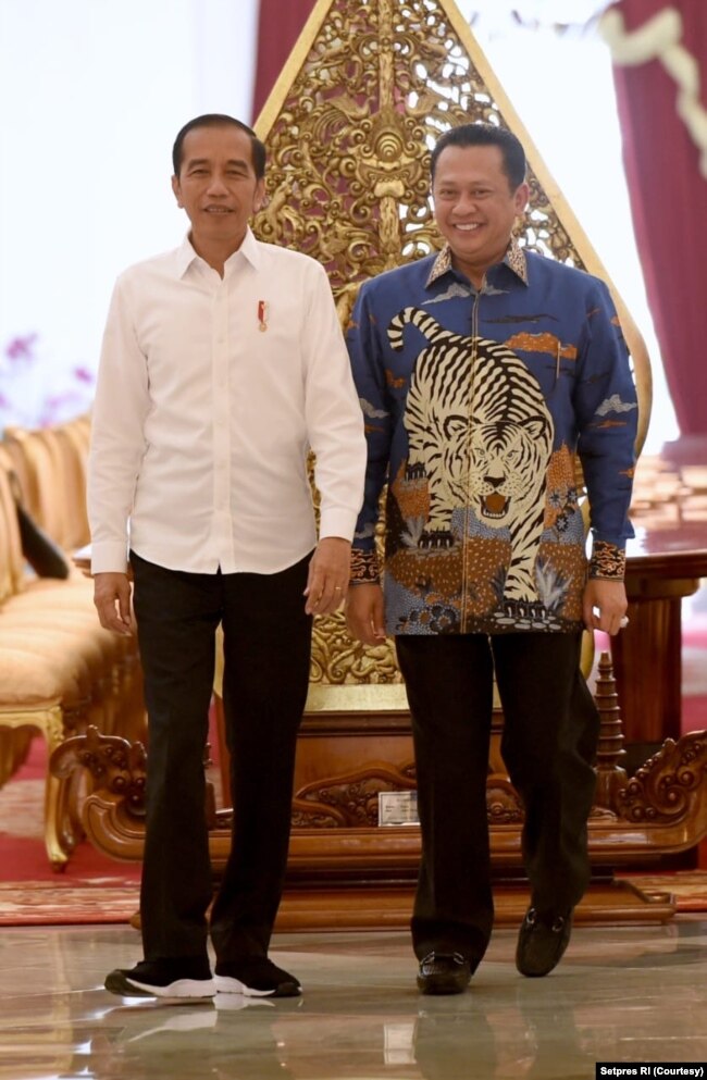 Presiden Joko Widodo dan Ketua MPR Bambang Soesatyo