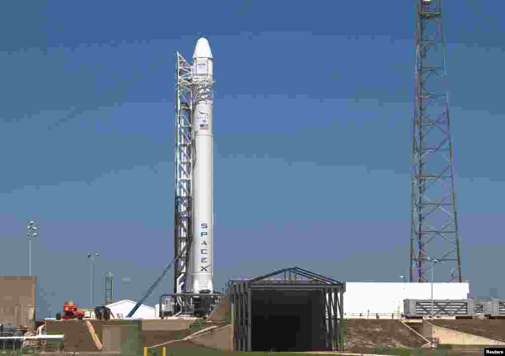 Roket Falcon 9 dipersiapkan untuk peluncuran (18/5).